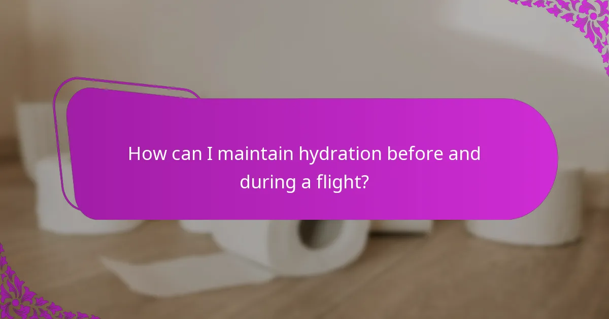How can I maintain hydration before and during a flight?