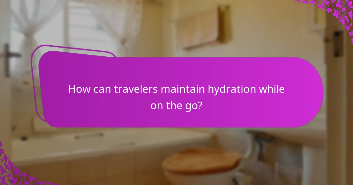 How can travelers maintain hydration while on the go?