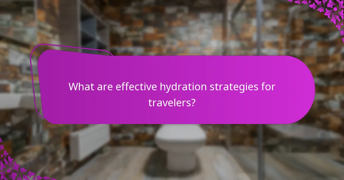 What are effective hydration strategies for travelers?