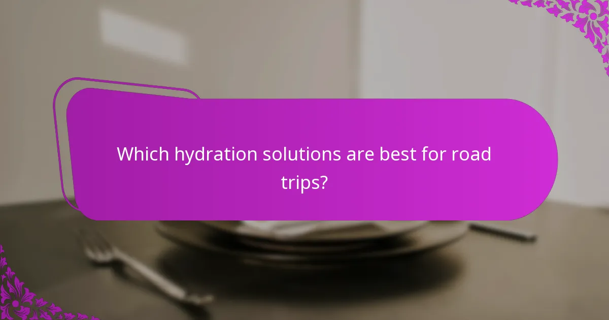 Which hydration solutions are best for road trips?